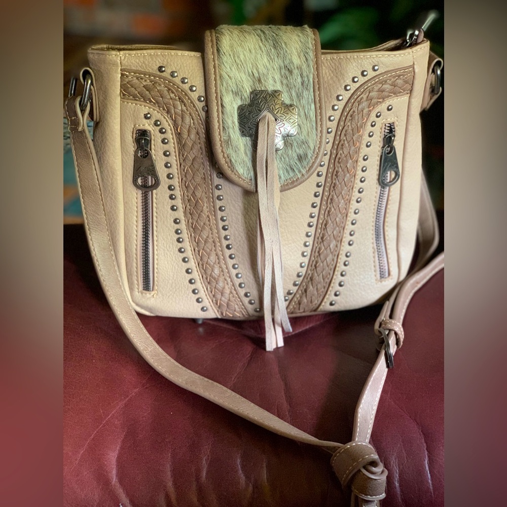 Montana West Embossed Hair-on Cowhide Concealed Carry Bag